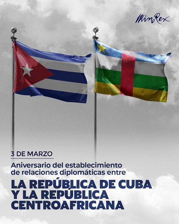 Aniversario del establecimiento de relaciones diplomáticas entre La República de Cuba y La República Centroafricana